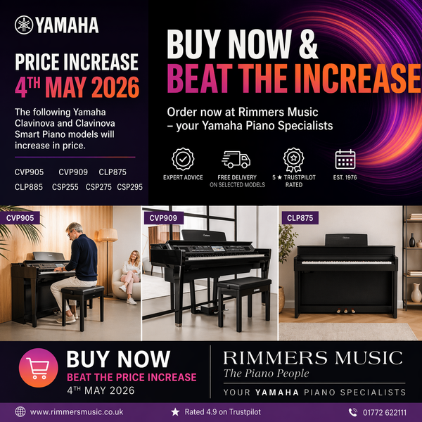 Buy Before the Yamaha Digital Piano Price Increase - Effective 4th May 2026