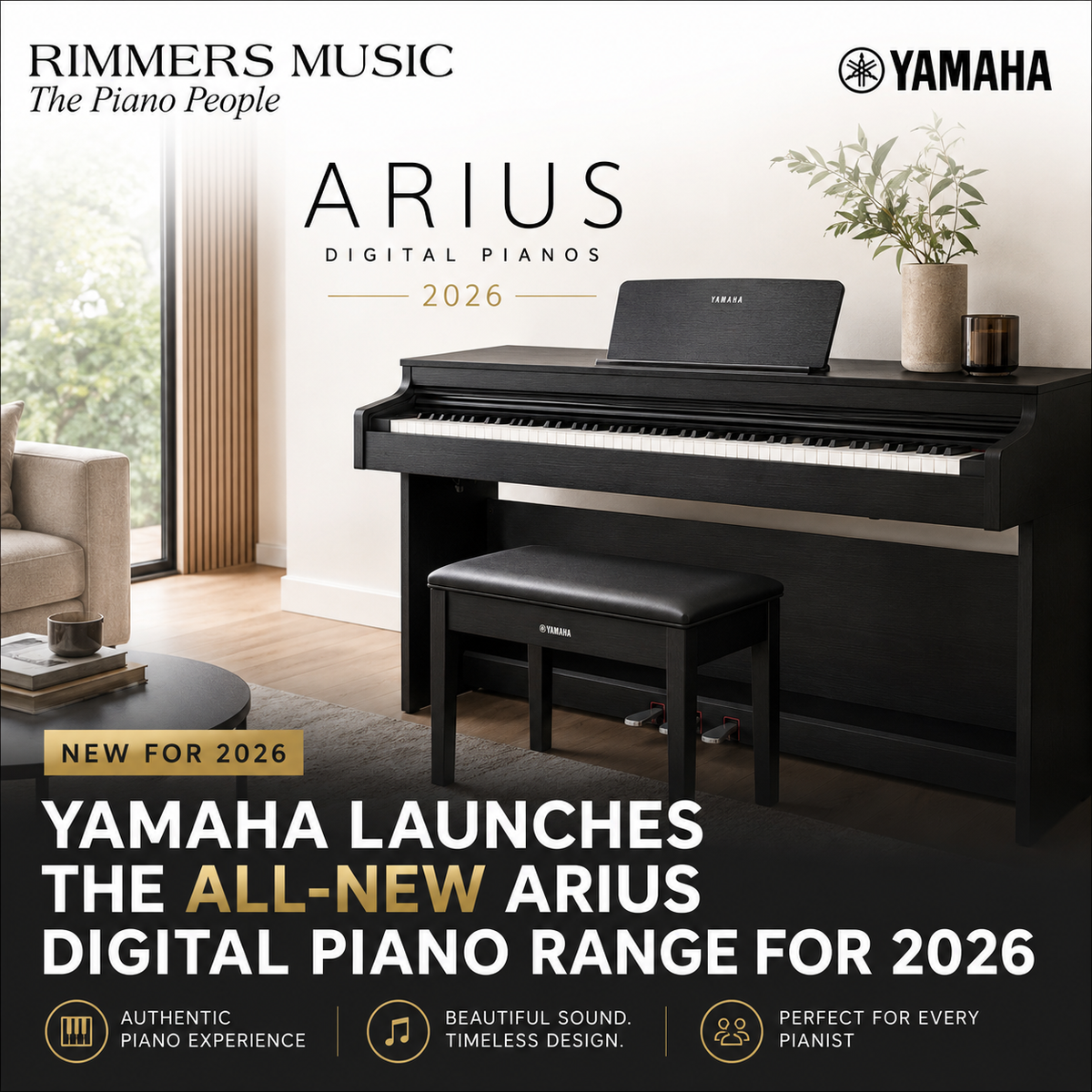 Yamaha Launches the All-New ARIUS Digital Piano Range for 2026