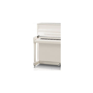 Kawai K200 Acoustic Upright Piano Polished White Silver Fittings