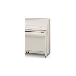 Kawai K200 Acoustic Upright Piano Polished White Silver Fittings