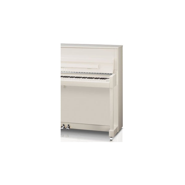 Kawai K200 Acoustic Upright Piano Polished White Silver Fittings