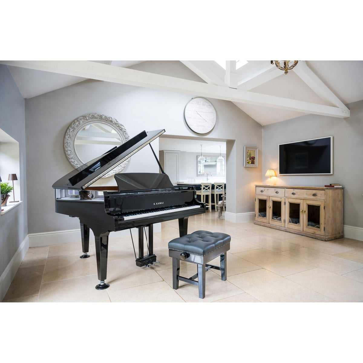 Kawai GL10 Acoustic Grand Piano Silver Fittings Polished Ebony