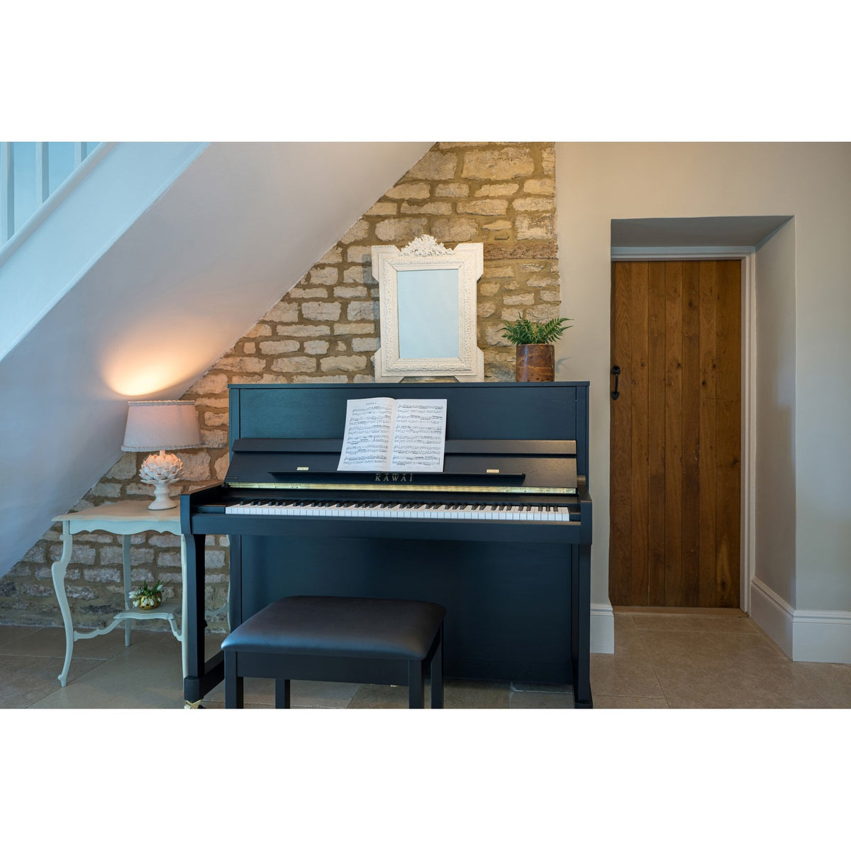Kawai E300 Studio Upright Piano Satin Black