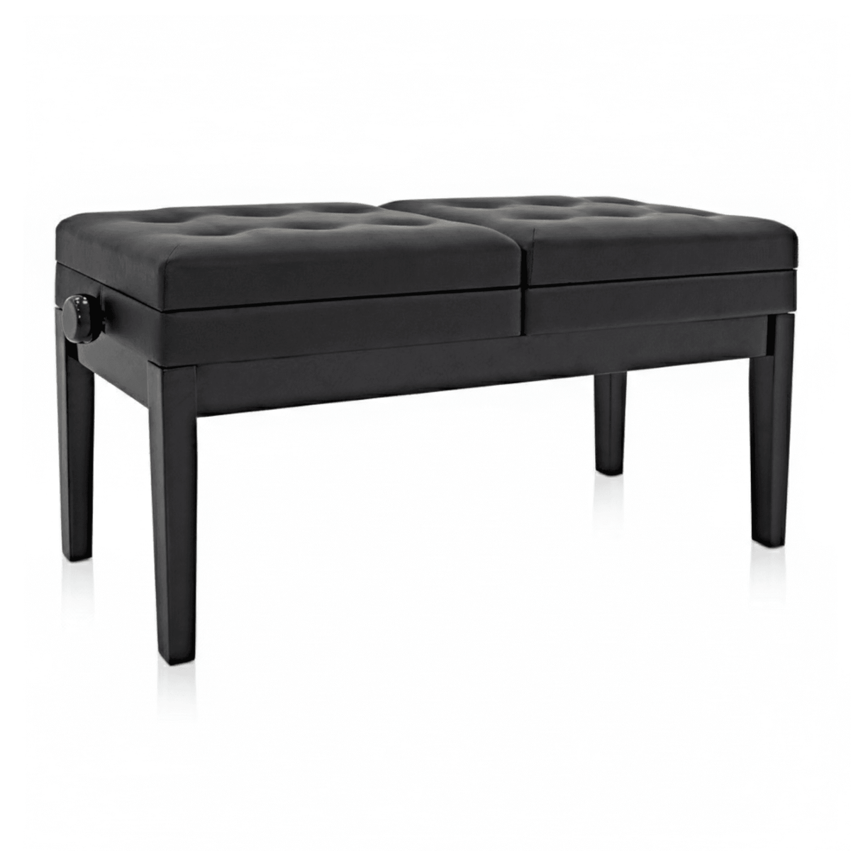 Berkeley RPBD1PE Adjustable Duet Piano Bench with Storage Polished Ebony