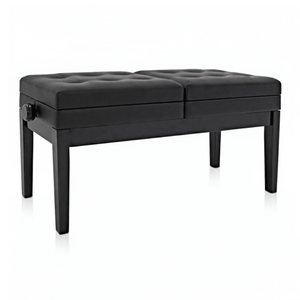 Berkeley RPBD1PE Adjustable Duet Piano Bench with Storage Polished Ebony