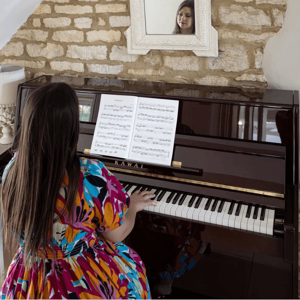 Kawai K15 Acoustic Upright Piano Polished Mahogany