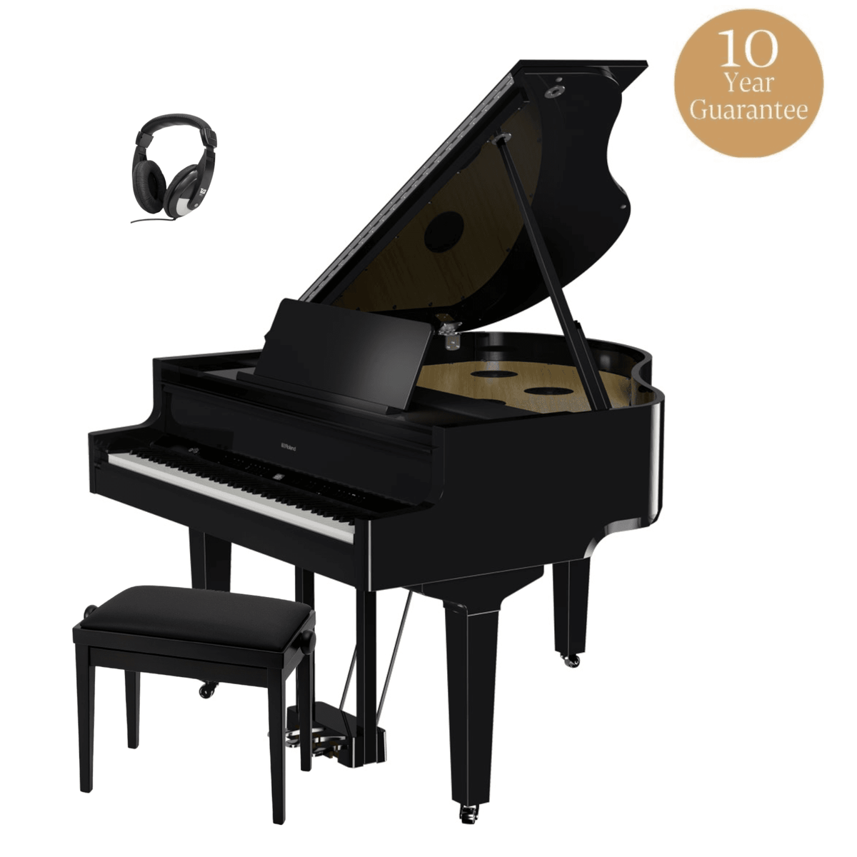 Roland GP9 Premium Digital Grand Piano Standard Package Polished Ebony