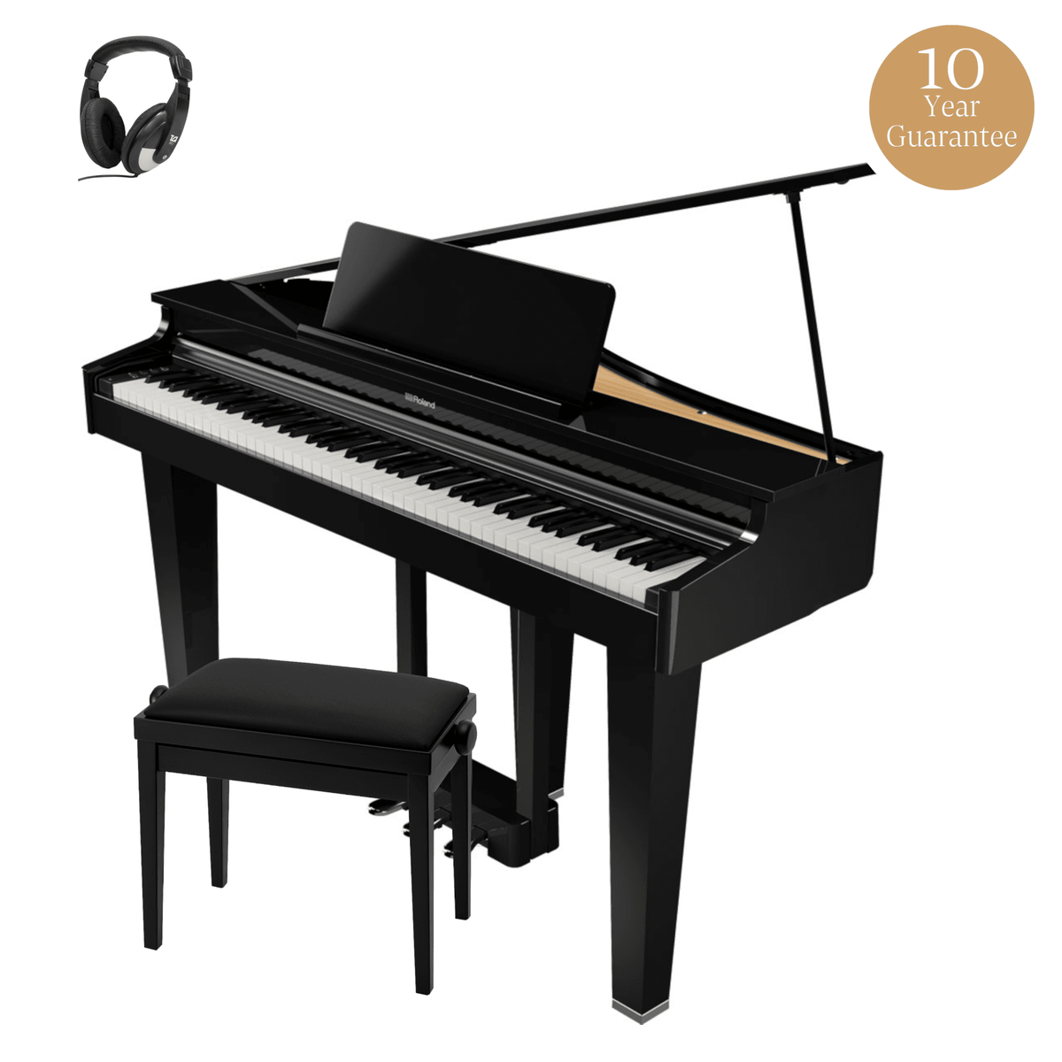 Roland GP3 Micro Grand Digital Piano Standard Package Polished Ebony