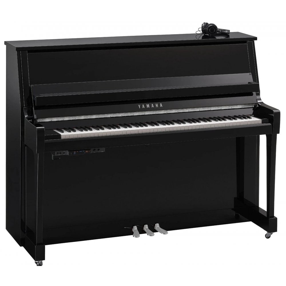Yamaha B20SC3 PEC Silent Upright Acoustic Piano Polished Ebony With Chrome Fittings