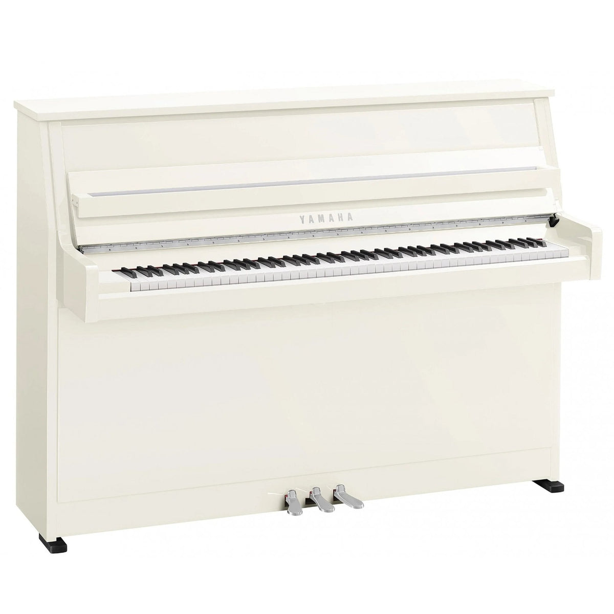 Yamaha B10 PWHC Upright Acoustic Piano Polished White With Chrome Fittings