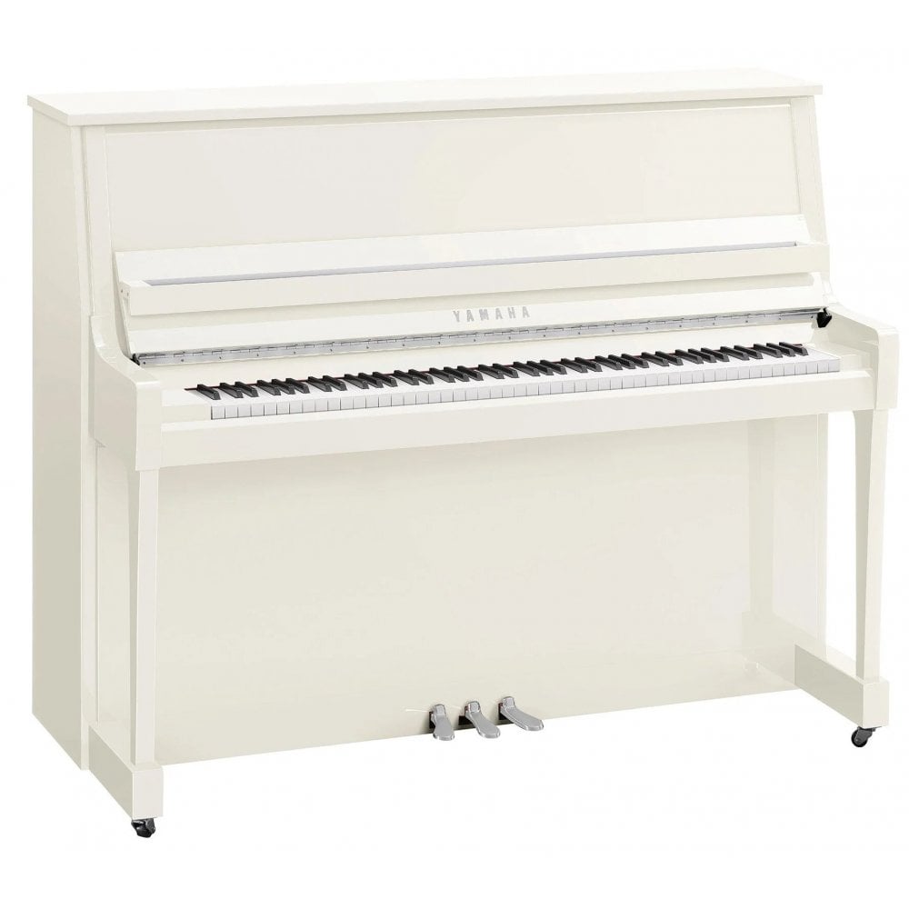 Yamaha B30 PWHC Upright Acoustic Piano Polished White With Chrome Fittings
