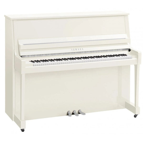 Yamaha B30 PWHC Upright Acoustic Piano Polished White With Chrome Fittings