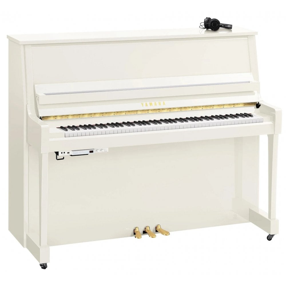 Yamaha B30 SC3 PWH Silent Upright Acoustic Piano Polished White