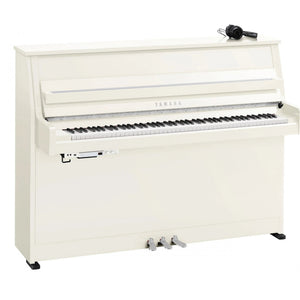 Yamaha B10SC3 PWHC Silent Upright Acoustic Piano Polished White Chrome Fittings