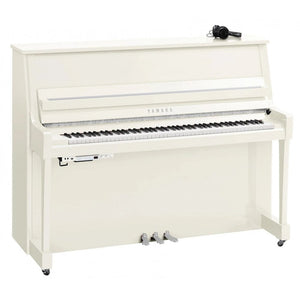 Yamaha B20SC3 PWHC Silent Upright Acoustic Piano Polished White Chrome Fittings