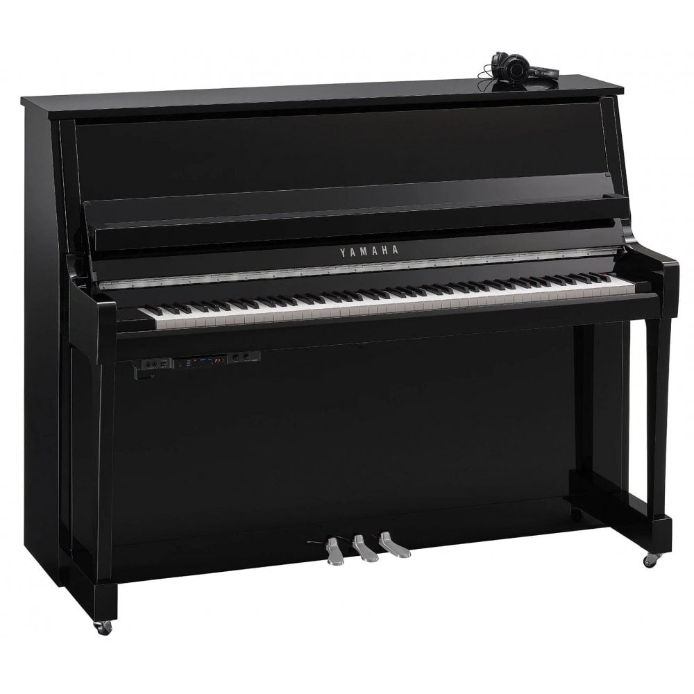Yamaha B20TC3 PEC TransAcoustic Upright Piano Polished Ebony Chrome Fittings