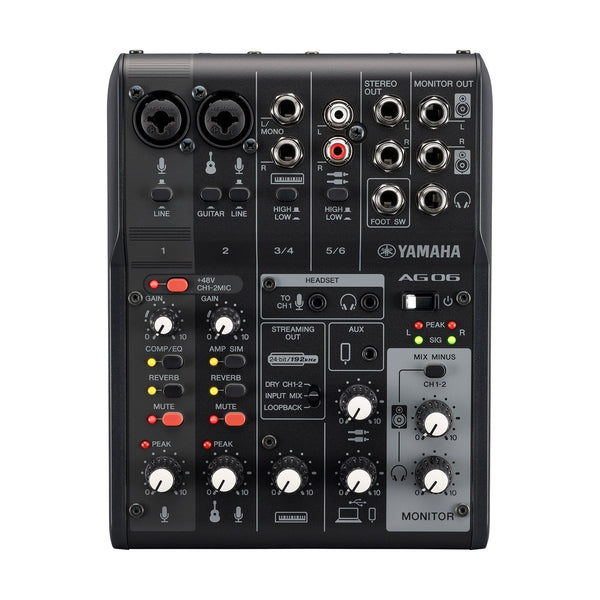 Yamaha AG06MK2 Live Streaming Mixer & USB Audio Interface