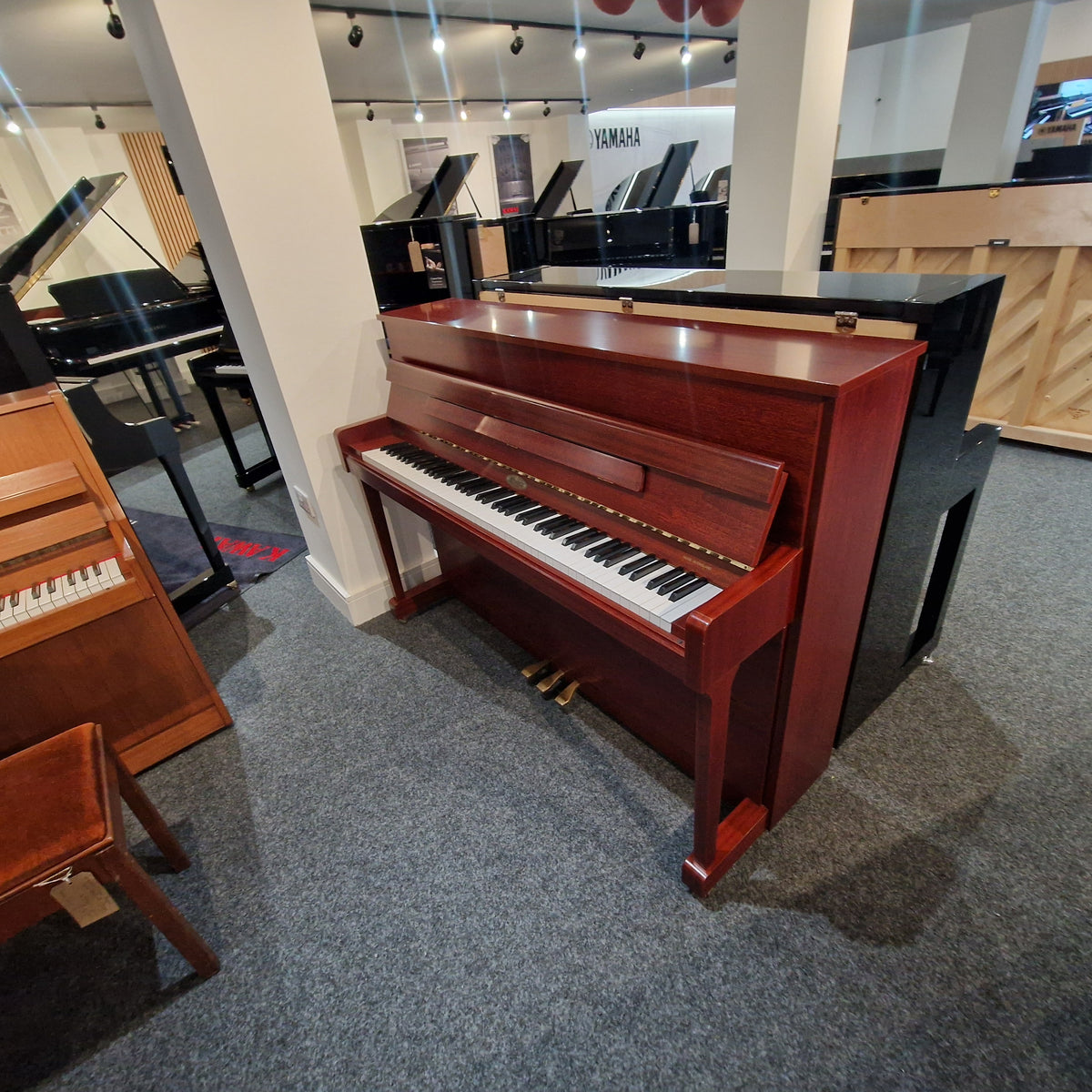 Secondhand Kemble Oxford Mahogany Upright Piano Mahigany Satin | Preston Store