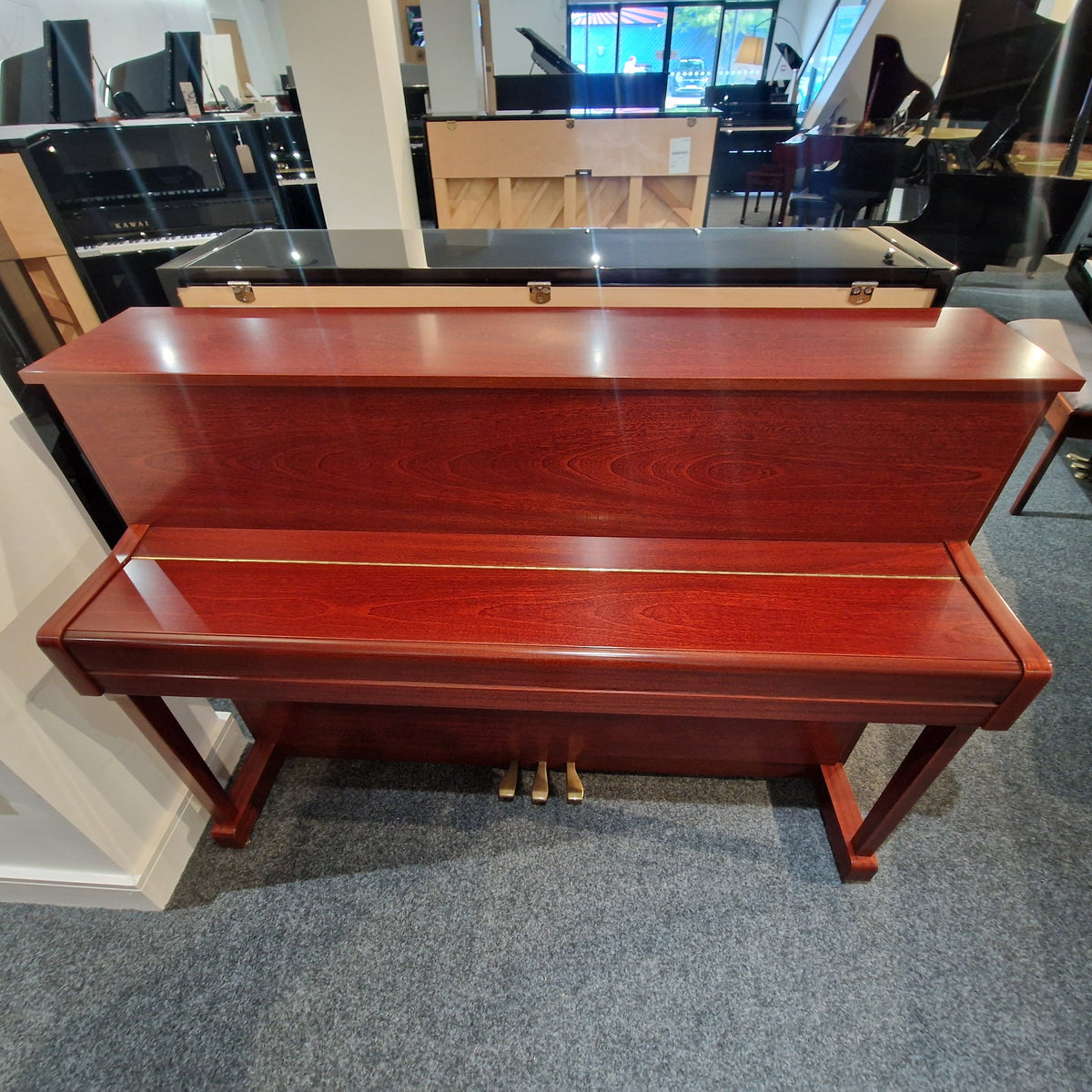 Secondhand Kemble Oxford Mahogany Upright Piano Mahigany Satin | Preston Store