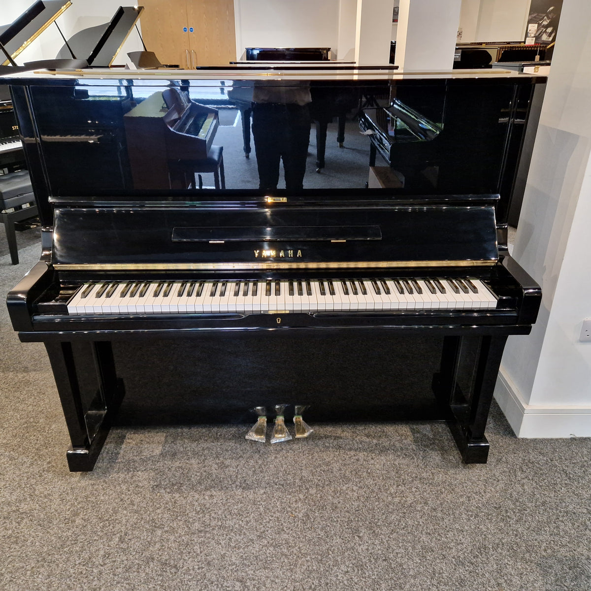 Refurbished Yamaha U3 Upright Piano Polished Ebony - Japan, 1985 | Preston Store