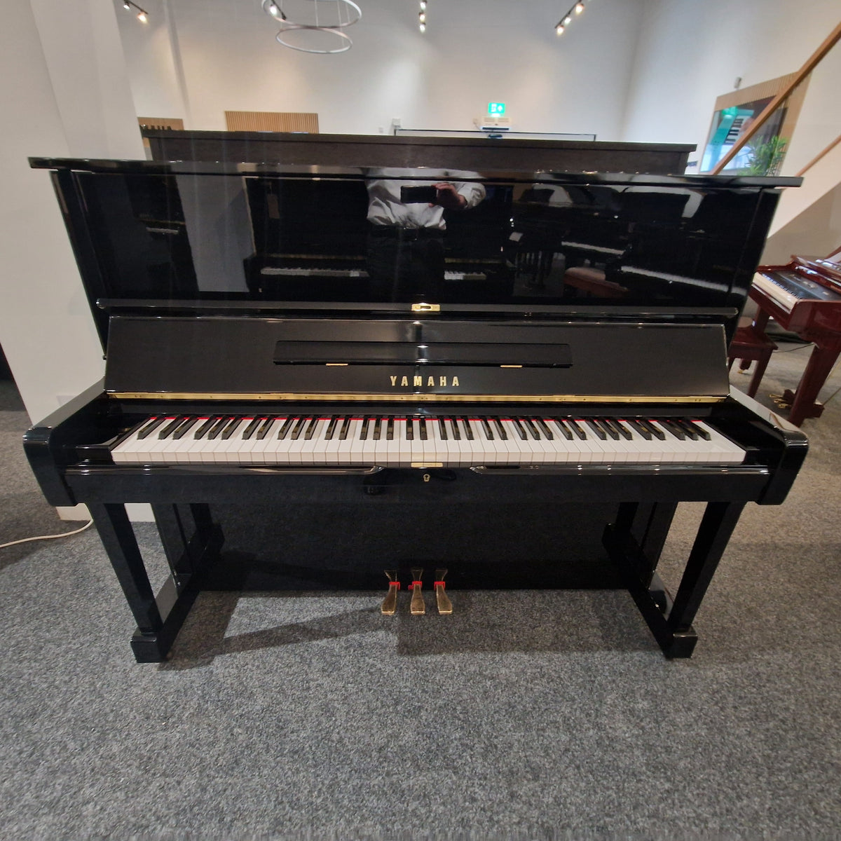 Refurbished Yamaha U1 Upright Piano - Polished Ebony, Japan 1981 | Preston Store