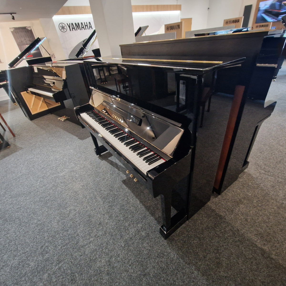 Refurbished Yamaha U1 Upright Piano - Polished Ebony, Japan 1981 | Preston Store
