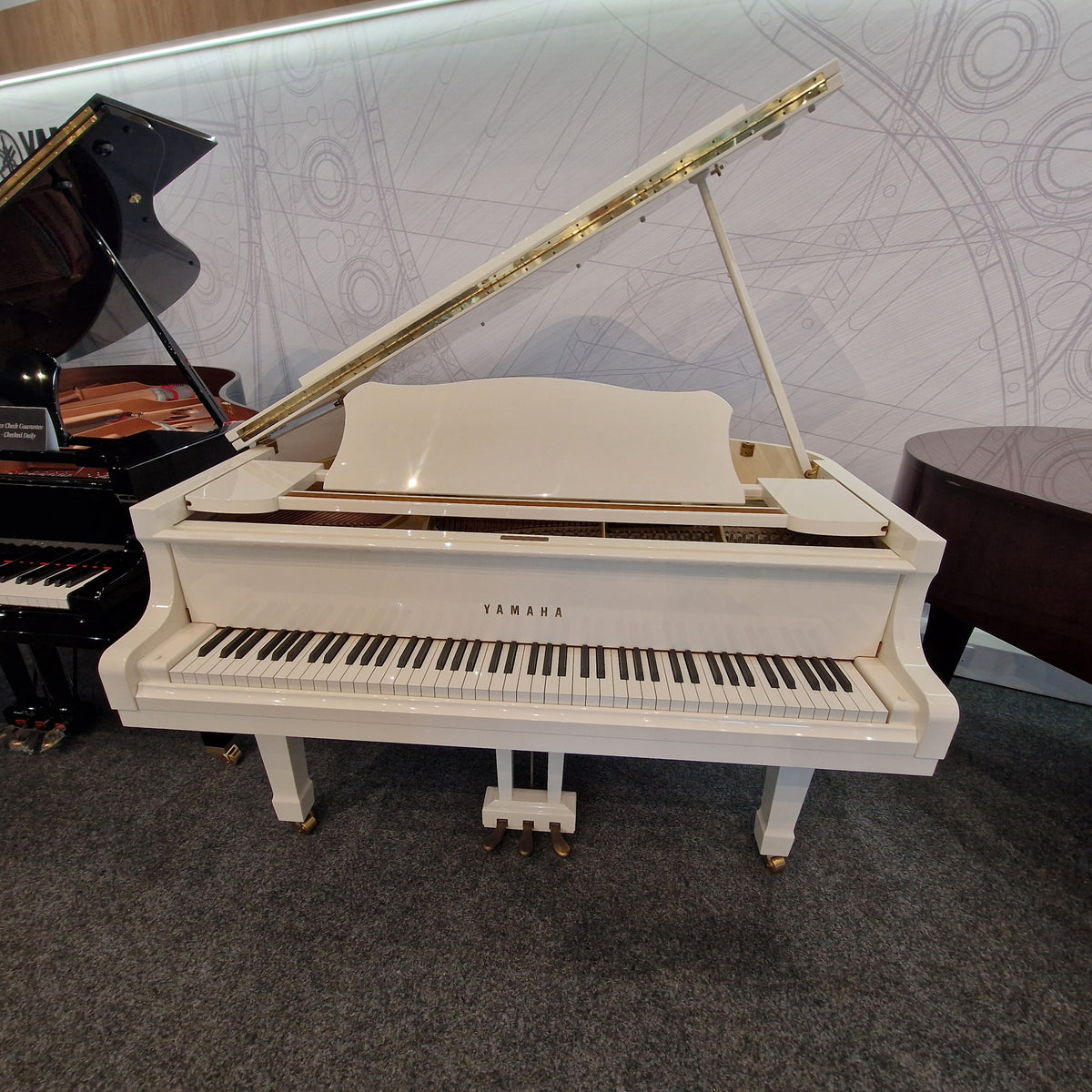 Second Hand Yamaha G2 Grand Piano - Polished White, Approximately 1991 | Preston Store