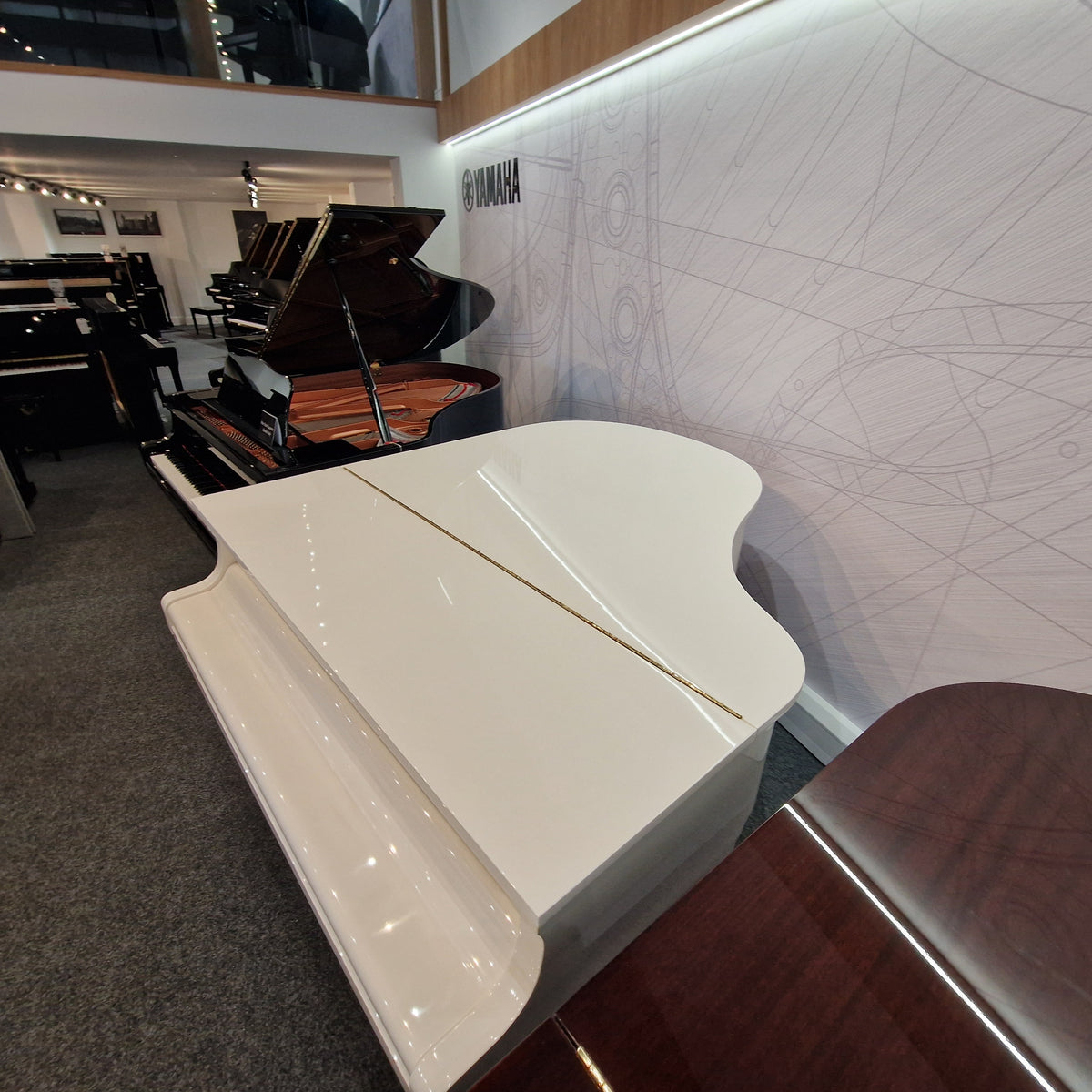 Second Hand Yamaha G2 Grand Piano - Polished White, Approximately 1991 | Preston Store