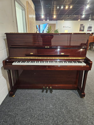 Secondhand Halle & Voight HV122 Acoustic Upright Piano Polished Mahogany