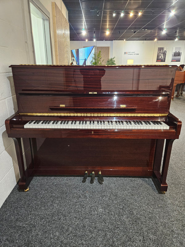 Secondhand Halle & Voight HV122 Acoustic Upright Piano Polished Mahogany