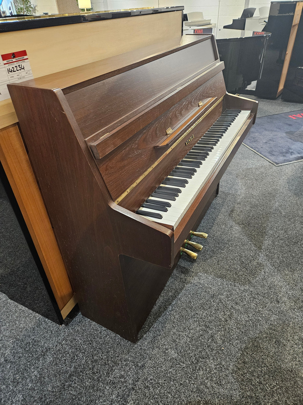 Secondhand Kemble Classic Acoustic Upright Piano Satin Walnut 7 Octaves
