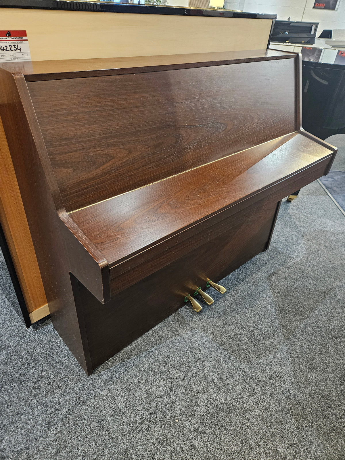 Secondhand Kemble Classic Acoustic Upright Piano Satin Walnut 7 Octaves