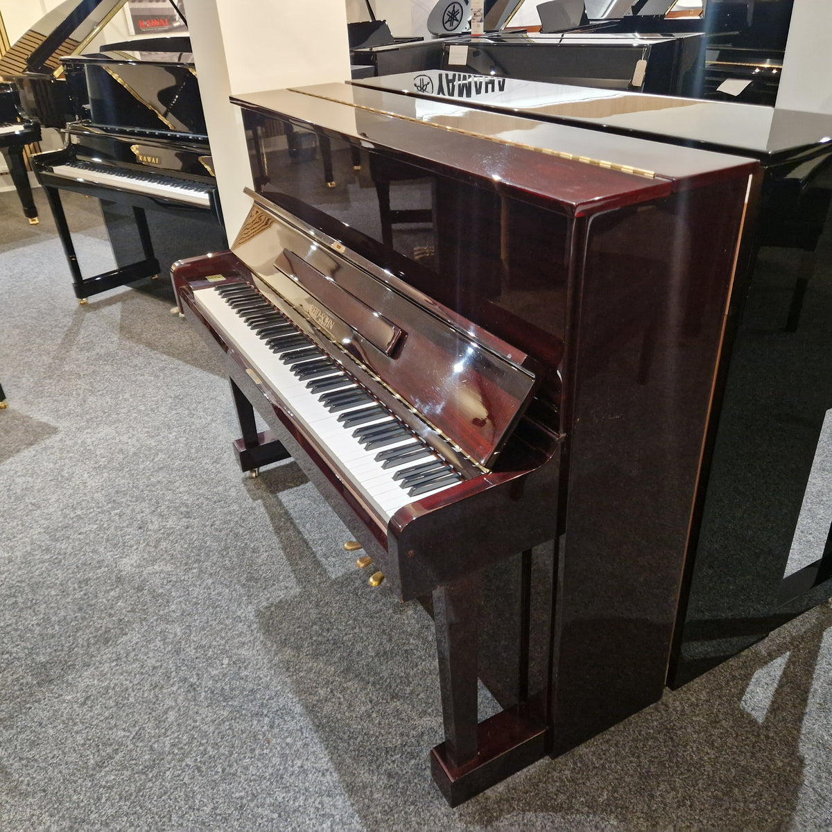 Secondhand Reid-Sohn SU121 Upright Piano Polished Mahogany