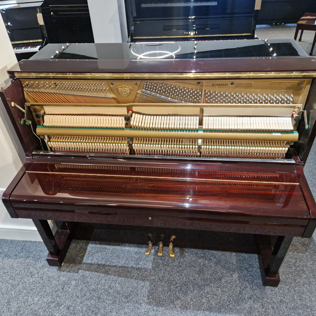 Secondhand Reid-Sohn SU121 Upright Piano Polished Mahogany