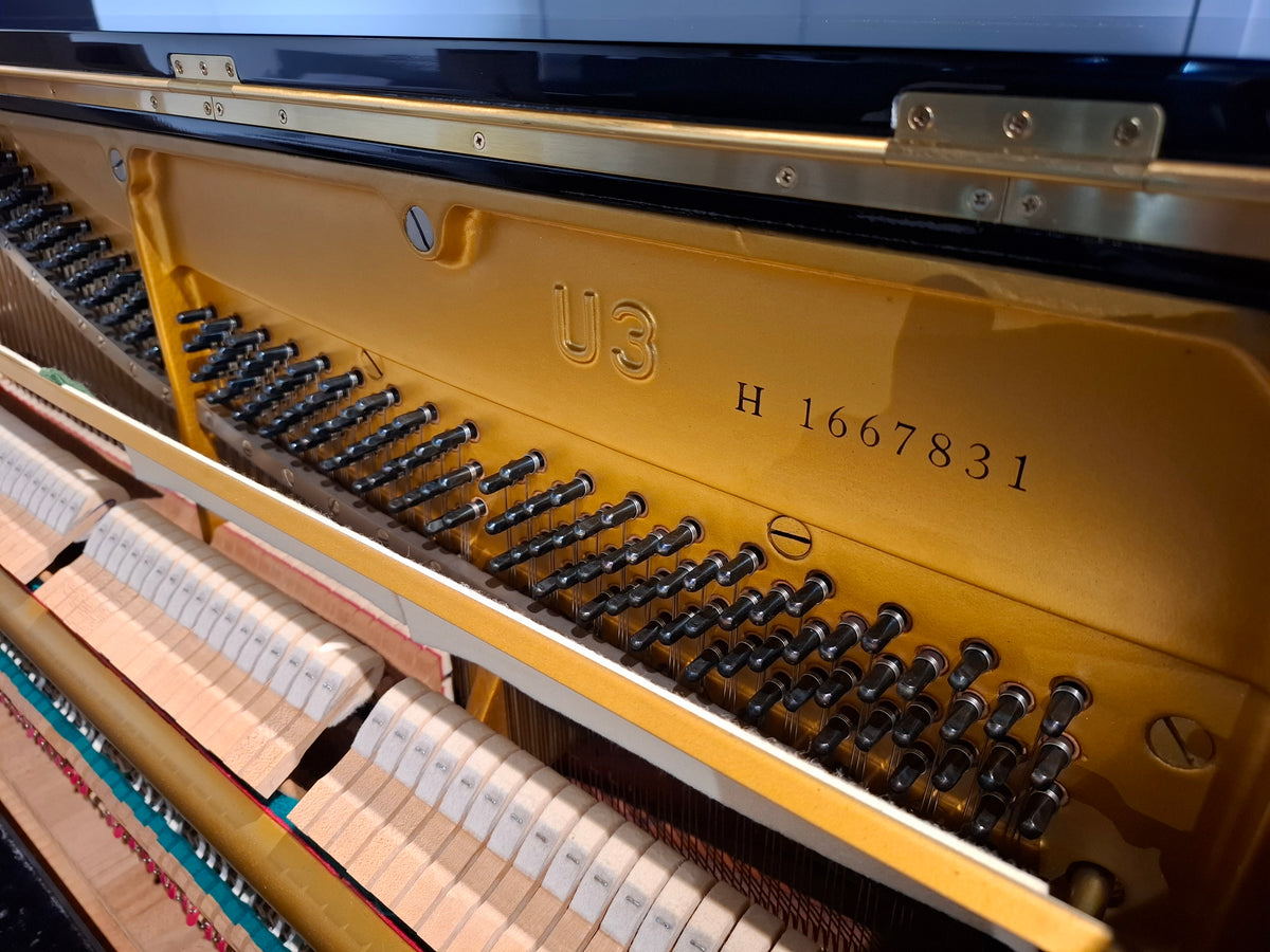 Refurbished Yamaha U3H Acoustic Upright Piano Polished Ebony - Japan, 1973