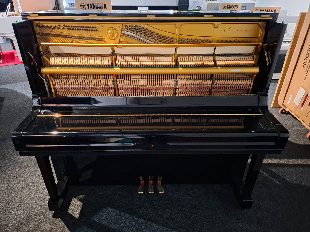 Refurbished Yamaha U3A Acoustic Upright Piano Polished Ebony - Japan, 1983