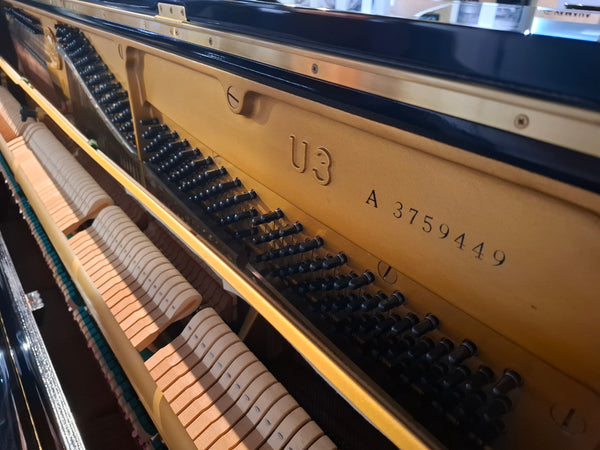 Refurbished Yamaha U3A Acoustic Upright Piano Polished Ebony - Japan, 1983