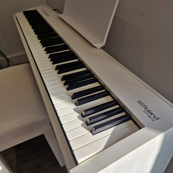Second Hand Roland FP30X Digital Piano White with KSC70WH Stand & Matching Piano Stool
