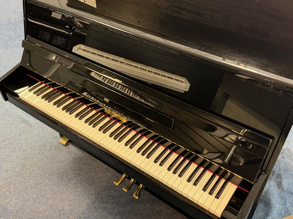 Secondhand Schaefer 109 Upright Piano Polished Ebony | Bolton Store