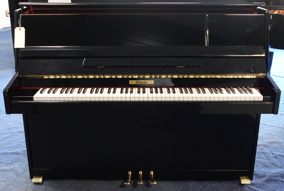 Secondhand Schaefer 109 Upright Piano Polished Ebony