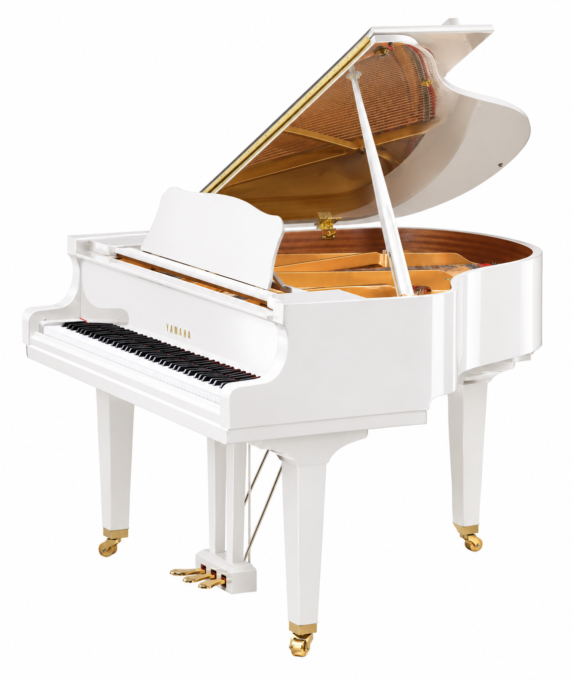 Yamaha GCB PWH Baby Grand Piano in Polished White