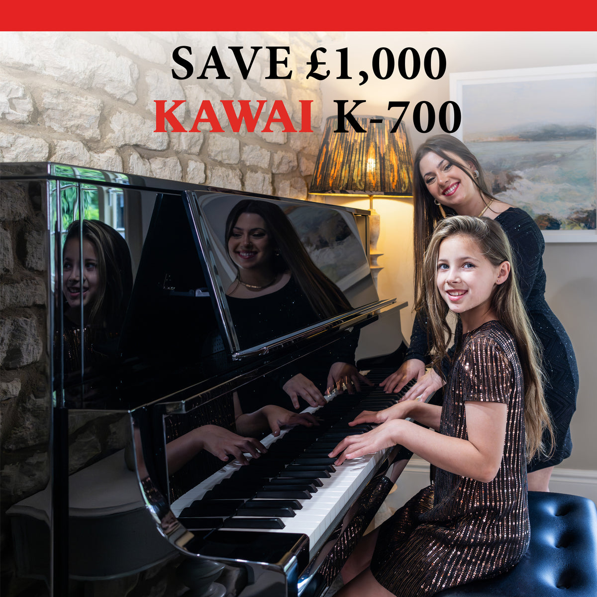 Kawai K-700 Upright Piano Polished Ebony