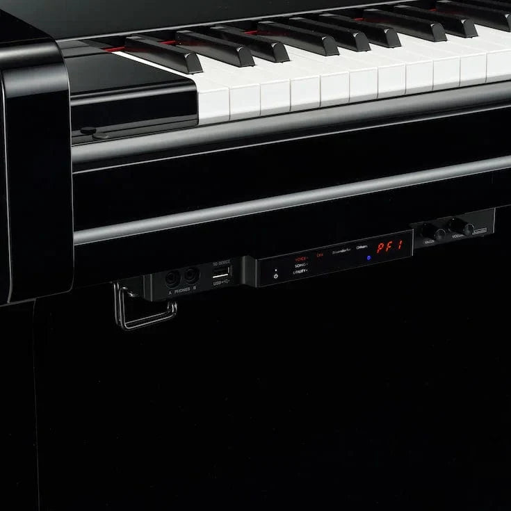 Yamaha B1 TC3 TransAcoustic Upright Piano in Polished Ebony with Chrome Fittings