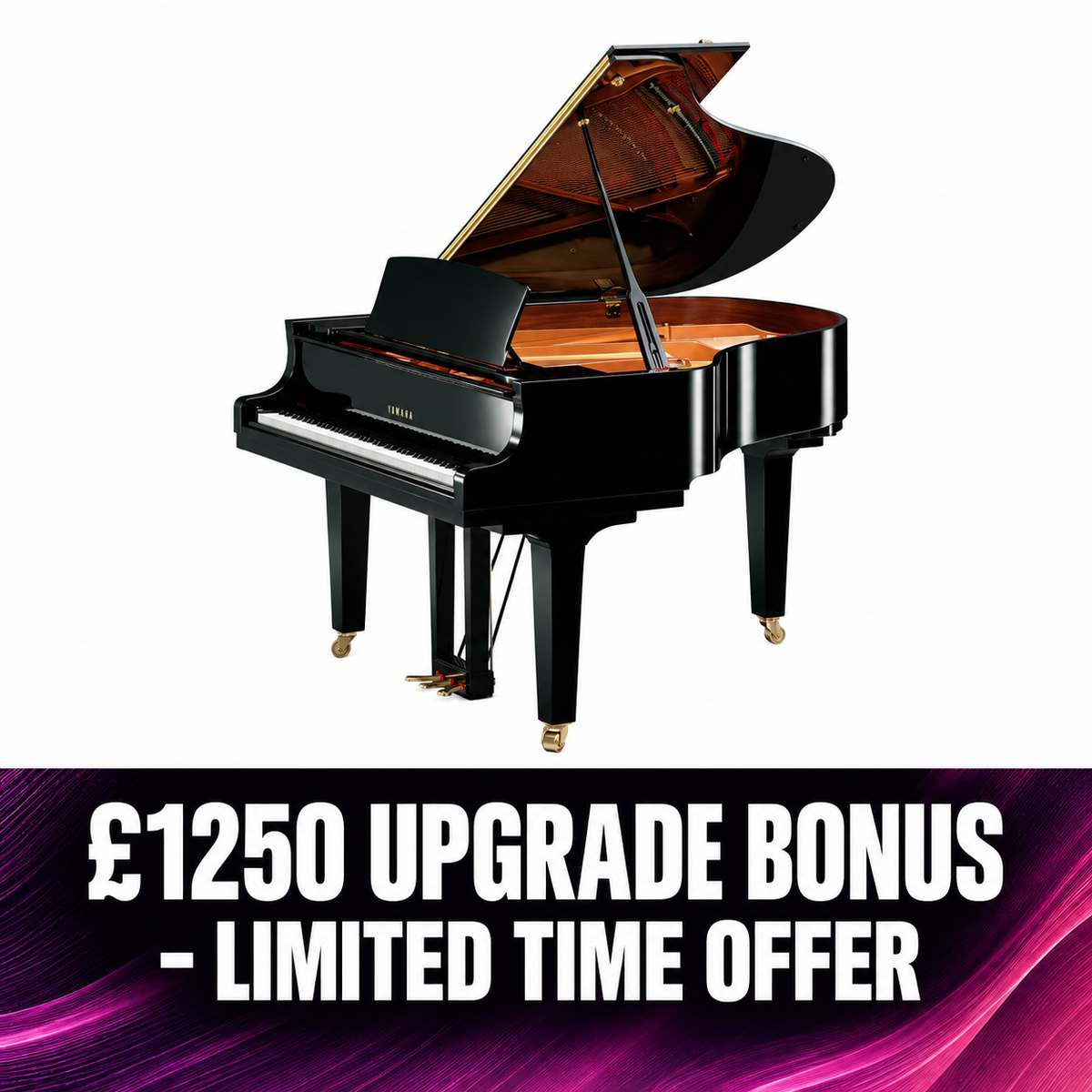 Yamaha C2X Acoustic Grand Piano Polished Ebony