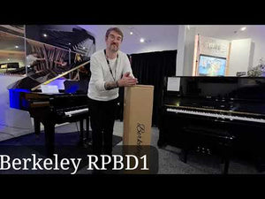Berkeley RPBD1BK Adjustable Duet Piano Bench with Storage Satin Black