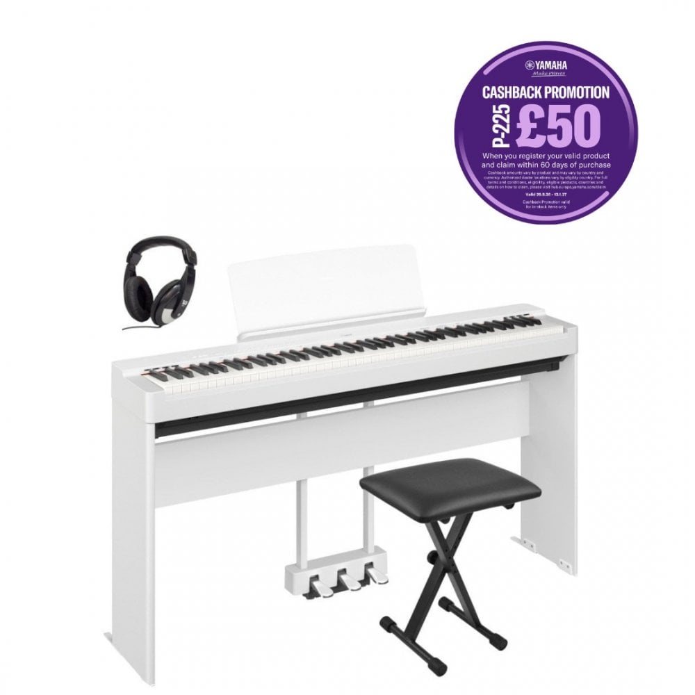 Yamaha P225 Digital Piano Premium Package White