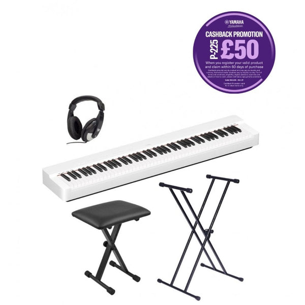 Yamaha P225 Digital Piano Standard Package White