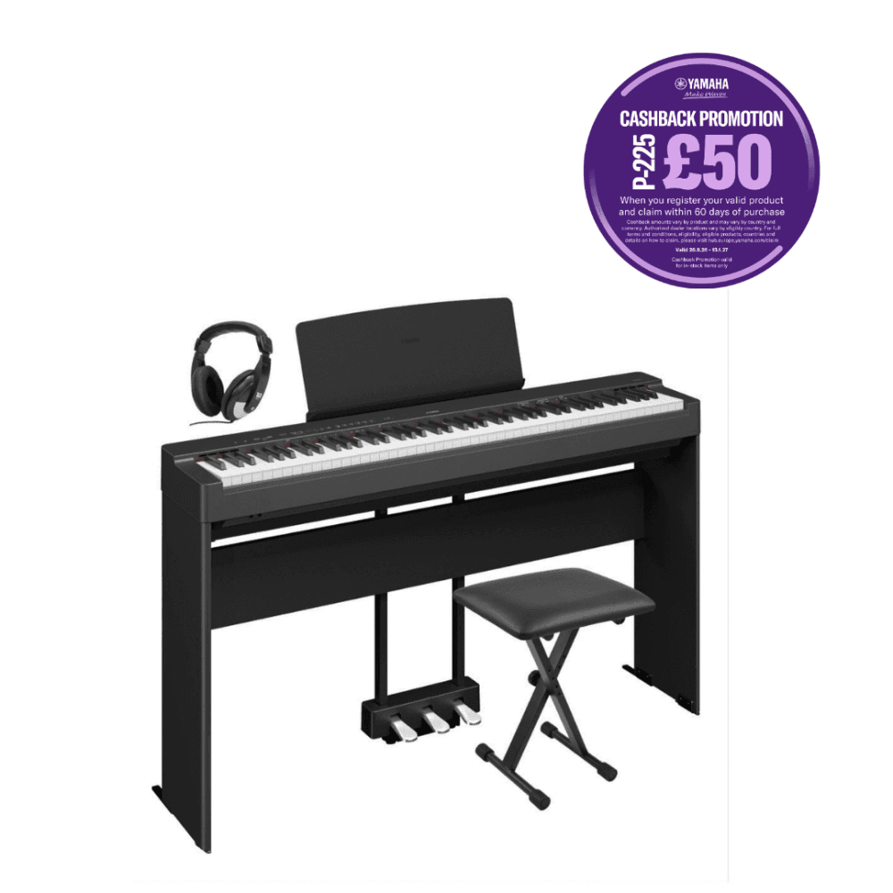 Yamaha P225 Portable Digital Piano Premium Package Black