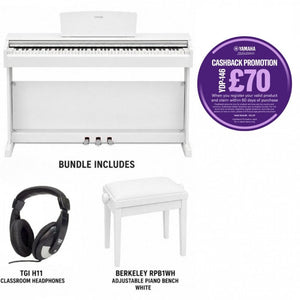 Yamaha YDP146 Digital Piano Standard Package Satin White